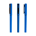 Recycelter Rollerpen mit gummierter Oberfläche & weichem Schreibgefühl farbe köngisblau