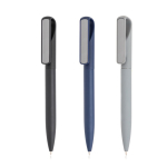 Kugelschreiber mit Gummibeschichtung und Metallclip in Spiegeloptik