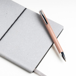 Aluminium Kugelschreiber mit Druckmechanik und silbernen Details farbe roségold