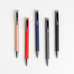 Aluminium Kugelschreiber mit Druckmechanik und silbernen Details