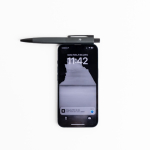 Aluminium Kugelschreiber mit Druckmechanik und silbernen Details