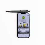 Aluminium Kugelschreiber mit Druckmechanik und silbernen Details