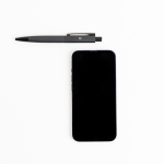 Aluminium Kugelschreiber mit Druckmechanik und silbernen Details