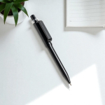 Kugelschreiber aus recyceltem ABS mit Druckmechanik, blaue Tinte farbe schwarz