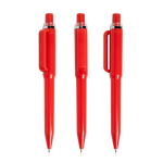 Kugelschreiber aus recyceltem ABS mit Druckmechanik, blaue Tinte farbe rot