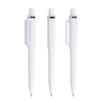 Kugelschreiber aus recyceltem ABS mit Druckmechanik, blaue Tinte farbe weiß