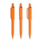 Kugelschreiber aus recyceltem ABS mit Druckmechanik, blaue Tinte farbe orange