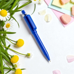 Kugelschreiber aus recyceltem ABS mit Druckmechanik, blaue Tinte