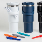 Kugelschreiber aus recyceltem ABS mit Druckmechanik, blaue Tinte