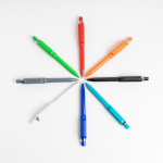 Kugelschreiber aus recyceltem ABS mit Druckmechanik, blaue Tinte