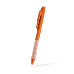 Umweltfreundlicher Kugelschreiber mit Silikongriff, schwarze Gel-Tinte farbe hellbraun