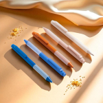 Umweltfreundlicher Kugelschreiber mit Silikongriff, schwarze Gel-Tinte