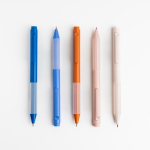 Umweltfreundlicher Kugelschreiber mit Silikongriff, schwarze Gel-Tinte