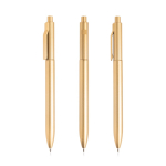 Umweltfreundlicher Kugelschreiber mit Clip und Rillenprägung farbe gold