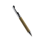 Kugelschreiber aus Edelstahl und Teeresten mit Drehmechanik farbe silber