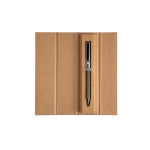 Kugelschreiber aus Edelstahl und Teeresten mit Drehmechanik