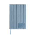 A5 Notizbuch aus strukturiertem PU mit personalisierbarem Patch farbe hellblau