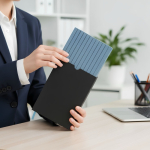 A5 Notizbuch aus strukturiertem PU mit personalisierbarem Patch