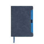 Umweltfreundliches A5 Notizbuch mit seitlicher Stifthalterung farbe marineblau