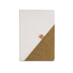 Notizbuch aus recycelter Baumwolle & Grüntee mit Kugelschreiber farbe beige