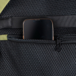 PU-Leder-Rucksack mit Fronttaschen und seitlichen Mesh-Fächern, 15,6”