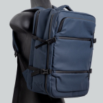 Erweiterbarer Rucksack mit Reißverschlüssen und Trolley-Gurt, 15,6”