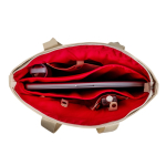 Umhängetasche aus Kunstleder mit versteckten Taschen und Trolleyband