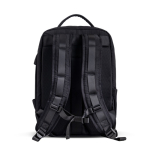 Bambus-Jacquard-Rucksack mit wasserfesten Reißverschlüssen, 15,6” farbe schwarz