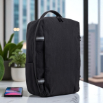 Bambus-Jacquard-Rucksack mit wasserfesten Reißverschlüssen, 15,6”