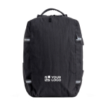 Bambus-Jacquard-Rucksack mit wasserfesten Reißverschlüssen, 15,6”