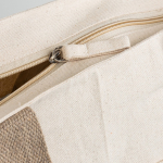 Canvas Baumwolltasche mit Reißverschluss und farbigen Henkeln
