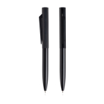 Set aus Kugelschreiber und Roller aus Aluminium mit Hexagon Design farbe schwarz