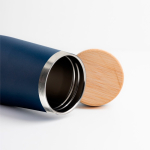 Thermoflasche aus Edelstahl mit Bambusdeckel, 550 ml