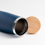 Thermoflasche aus Edelstahl mit Bambusdeckel, 550 ml