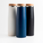 Thermoflasche aus Edelstahl mit Bambusdeckel, 550 ml