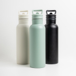 Thermoflasche aus Edelstahl mit festem Griff und klappbarem Trinkhalm