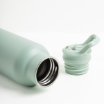 Thermoflasche aus Edelstahl mit festem Griff und klappbarem Trinkhalm