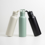 Thermoflasche aus Edelstahl mit festem Griff und klappbarem Trinkhalm