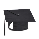 Schwarze Abschlussmütze personalisierbar farbe schwarz zweite Ansicht