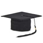 Schwarze Abschlussmütze personalisierbar farbe schwarz dritte Ansicht