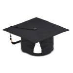 Schwarze Abschlussmütze personalisierbar farbe schwarz vierte Ansicht