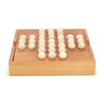 Solitärspiel im Holzbrett mit Aufbewahrung farbe natürliche farbe zweite Ansicht