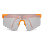 Sportbrille bunt mit verspiegelten Gläsern farbe neonorange zweite Ansicht