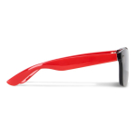 Sonnenbrille mit Spiegelgläsern UV400 und farbigen Bügeln farbe rot dritte Ansicht