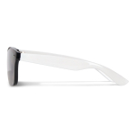 Sonnenbrille mit Spiegelgläsern UV400 und farbigen Bügeln farbe weiß vierte Ansicht