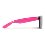 Sonnenbrille mit Spiegelgläsern UV400 und farbigen Bügeln farbe rosa dritte Ansicht