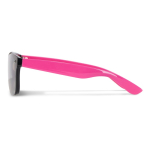 Sonnenbrille mit Spiegelgläsern UV400 und farbigen Bügeln farbe rosa vierte Ansicht
