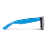 Sonnenbrille mit Spiegelgläsern UV400 und farbigen Bügeln farbe hellblau dritte Ansicht