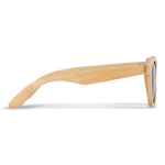 Sonnenbrille komplett aus Bambus mit schwarzen Gläsern farbe natürliche farbe vierte Ansicht