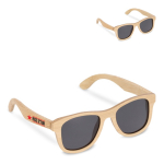 Sonnenbrille komplett aus Bambus mit schwarzen Gläsern